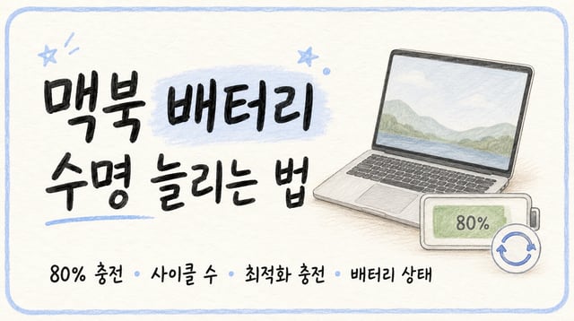 맥북 배터리 수명 늘리는 방법과 80% 충전 및 사이클 관리