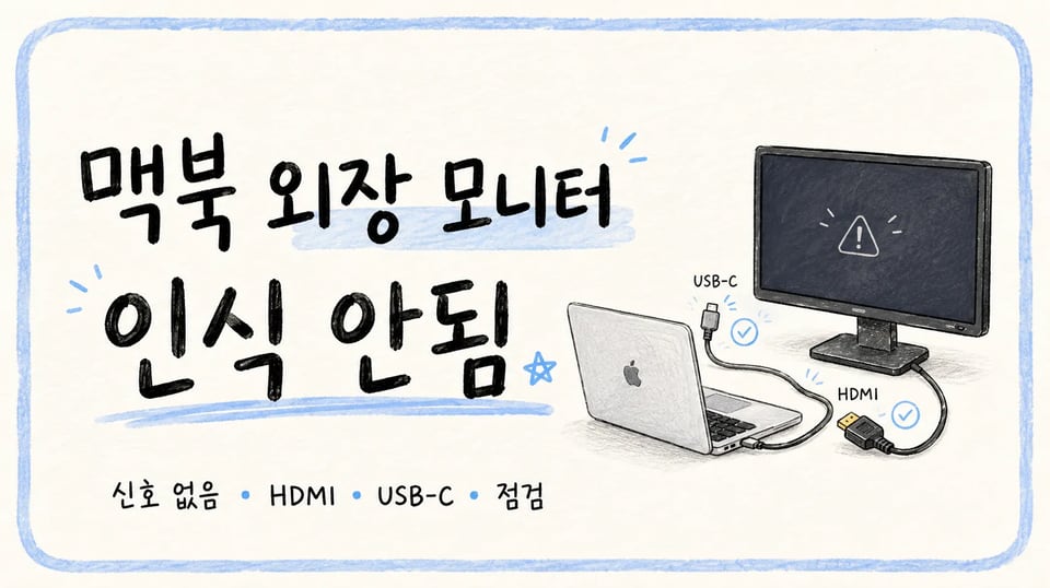 맥북 외장 모니터 인식 안됨 문제를 해결하기 위해 HDMI와 USB-C 연결 상태를 점검하는 방법