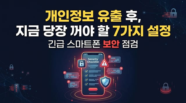 개인정보 유출 이후 스마트폰 보안 설정을 점검하는 이미지