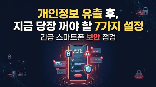 개인정보 유출 이후 스마트폰 보안 설정을 점검하는 이미지